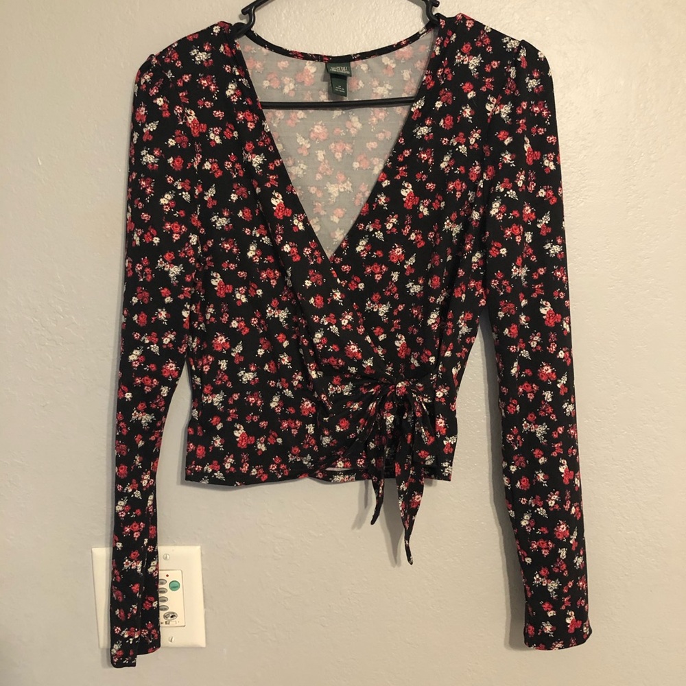 Floral wrap shirt